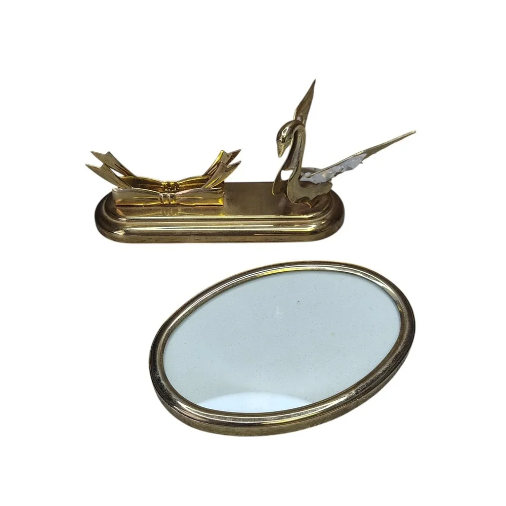Vintage cottage core gold plated picture frame goose‎ granny core